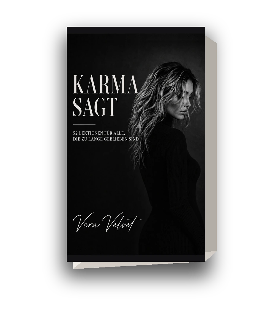 Buch-Mock-up von Karma sagt